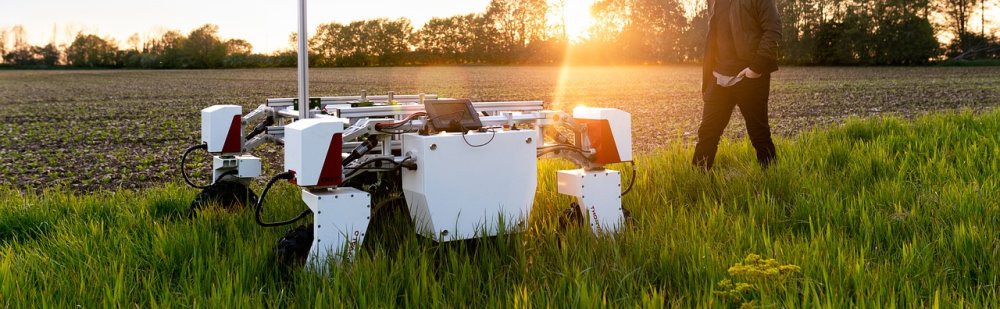 Photo of new automated smart farming equipment being tested