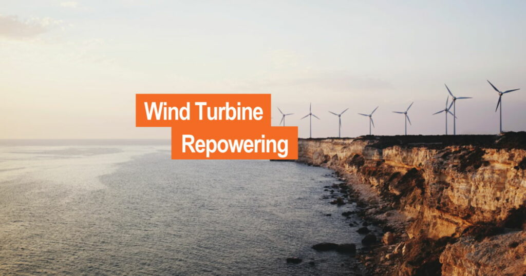 Wind turbines on coast