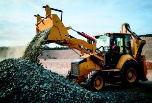 Image of digger with loader and backhoe
